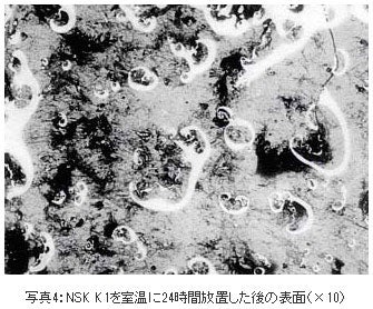 精機製品・技術レポート:NSKリニアガイド用「NSK K1™」の開発 NSK K1を室温に24時間放置した後の表面