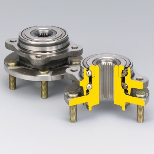 Double-Row Angular Contact Ball Bearings with Inner and Outer Mounting Flange (HUBIII for Driven Wheels) Double-Row Angular Contact Ball Bearings with Inner and Outer Mounting Flange (HUBIII for Driven Wheels)
