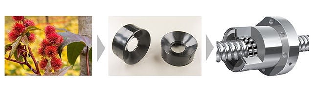 Ball Screw, bioplastic for the NSK S1 retaining piece Yeni NSK S1 tutma parçası için biyoplastik kullanımı, kullanım ömrü boyunca karbon ayak izini %90 oranında azaltır