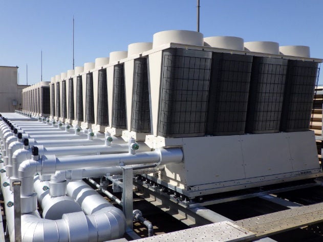 Air-cooled chillers installed at the Saitama Plant