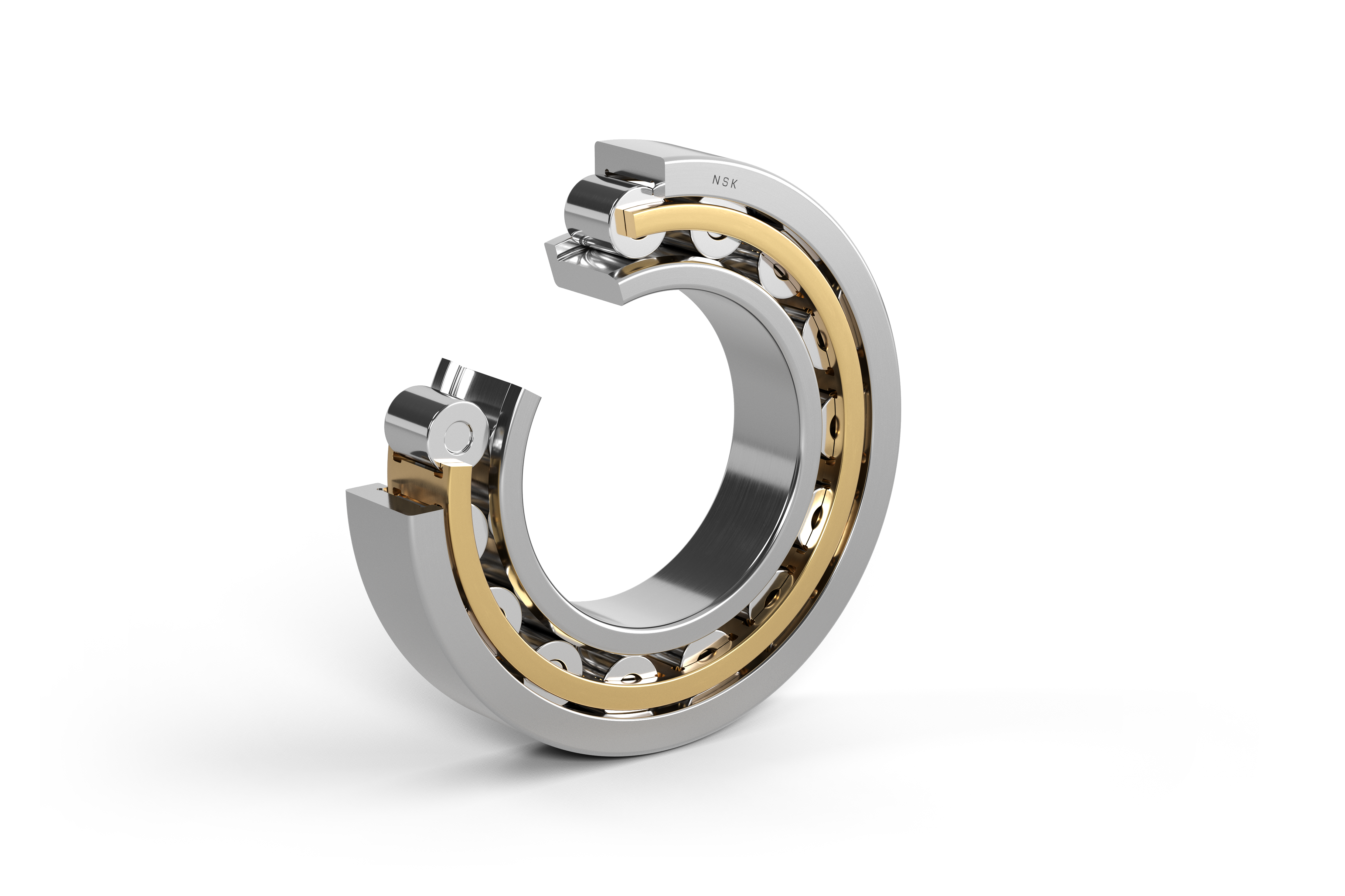 P_CRB_EM-Cage_Cut.png Cylindrical Roller Bearing, CRB, EM, Brass Cage, Cut