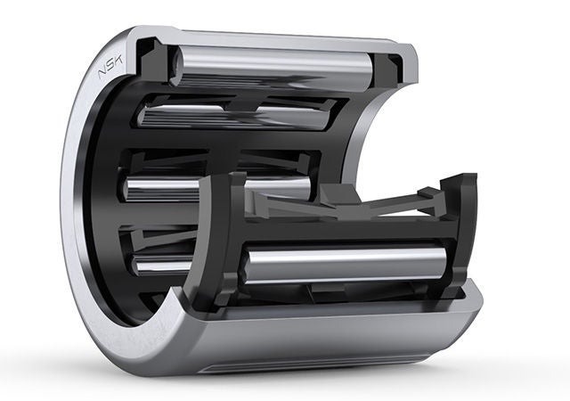 3D model cross-section of needle roller bearing.