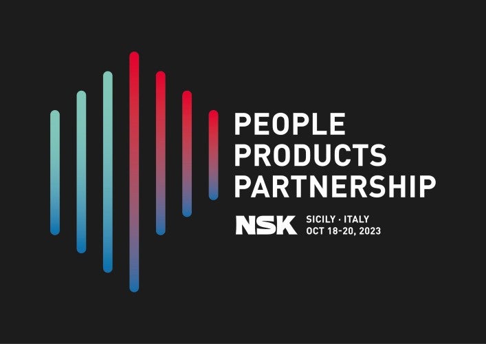 Distributor Convention Sicily 2023, logo People Products Partnership “İnsanlar, Ürünler, İş Birliği” NSK'nın 2023 Avrupa Distribütör Konferansının sloganıydı