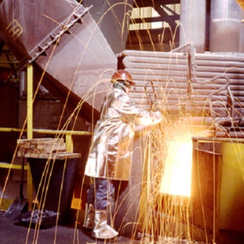 Steel - Metals, continuous casting Person working in steel mill