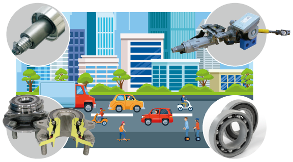 Realizing the World Envisioned by NSK and the SDGs By developing and supplying automotive parts that support autonomous driving and electrification, we are helping to reduce greenhouse gas emissions and promote motoring societies with fewer traffic accidents.