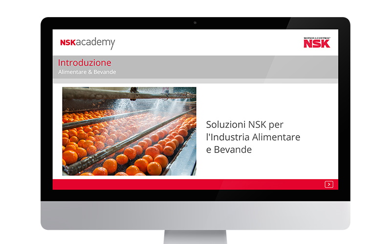 NSK Academy aggiunge un modulo di formazione online per applicazioni nell'industria alimentare e delle bevande