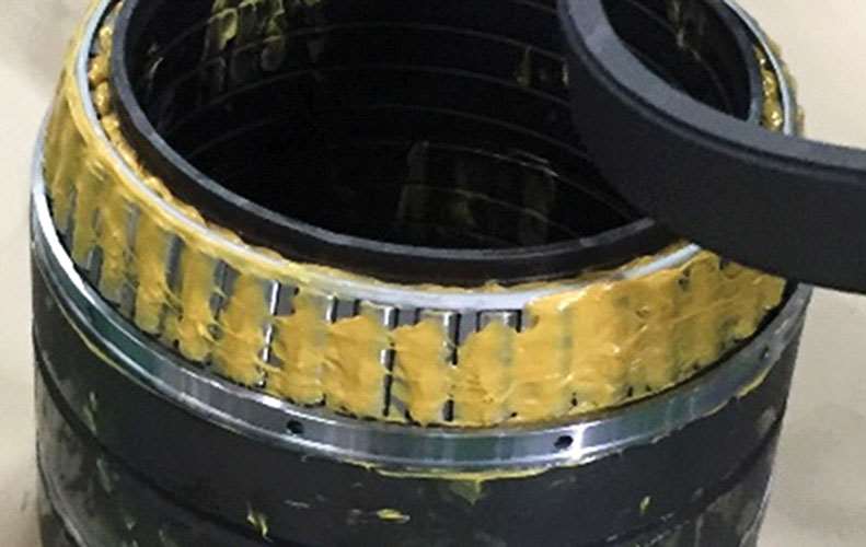 NSK’s latest sealed four-row tapered roller bearings packed with water-resistant AQGRD grease, which offers double the service life of conventional bearings
